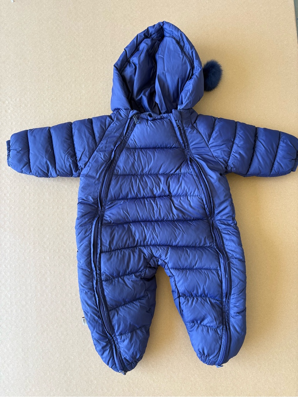 Baby Puffer One-Piece Snowsuit - Royal Blue